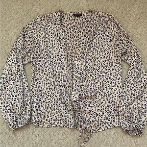 Topshop cheetah print blouse